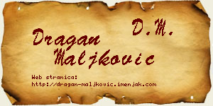 Dragan Maljković vizit kartica